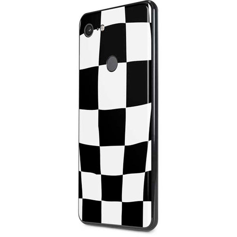 Black and White Zoomed Checkerboard Google Pixel 3 XL Skin